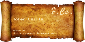 Hofer Csilla névjegykártya