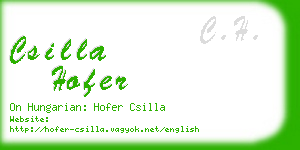 csilla hofer business card